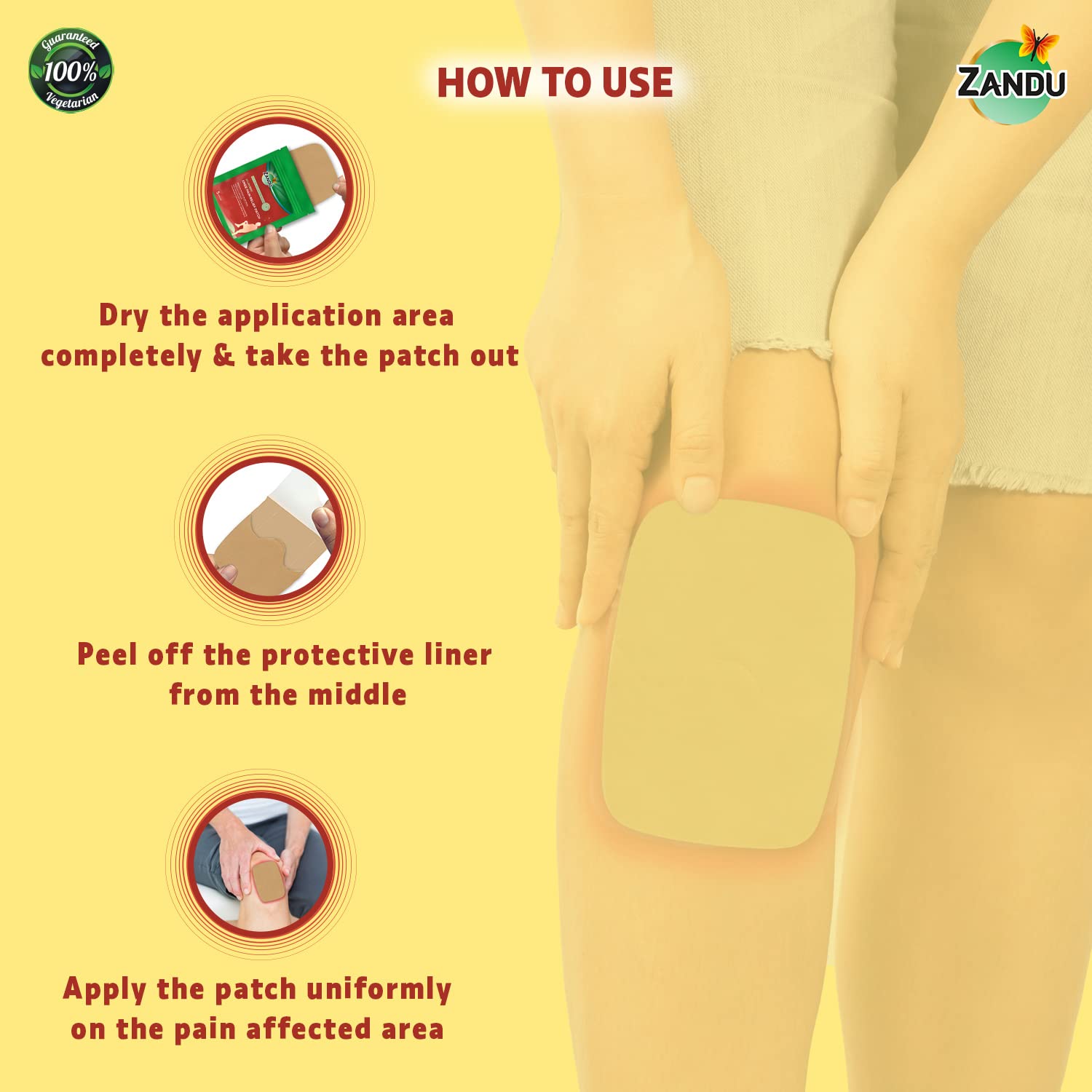 Zandu Ayurvedic Knee Pain Relief Patch (Pack of 5 Patches) - A Pain Relief Patch for Helping Reduce Joint & Muscular Pain | Provides Relief from Knee Pain Associated with Osteoarthritis & Back Pain 5 71bcDB7NbOL. SL1500