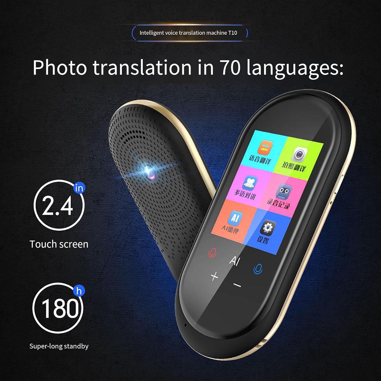 Portable Language Translator Device - Real Time Voice Translator Device Instant Voice Translator Device Two Way Multilingual Language Translation Device,