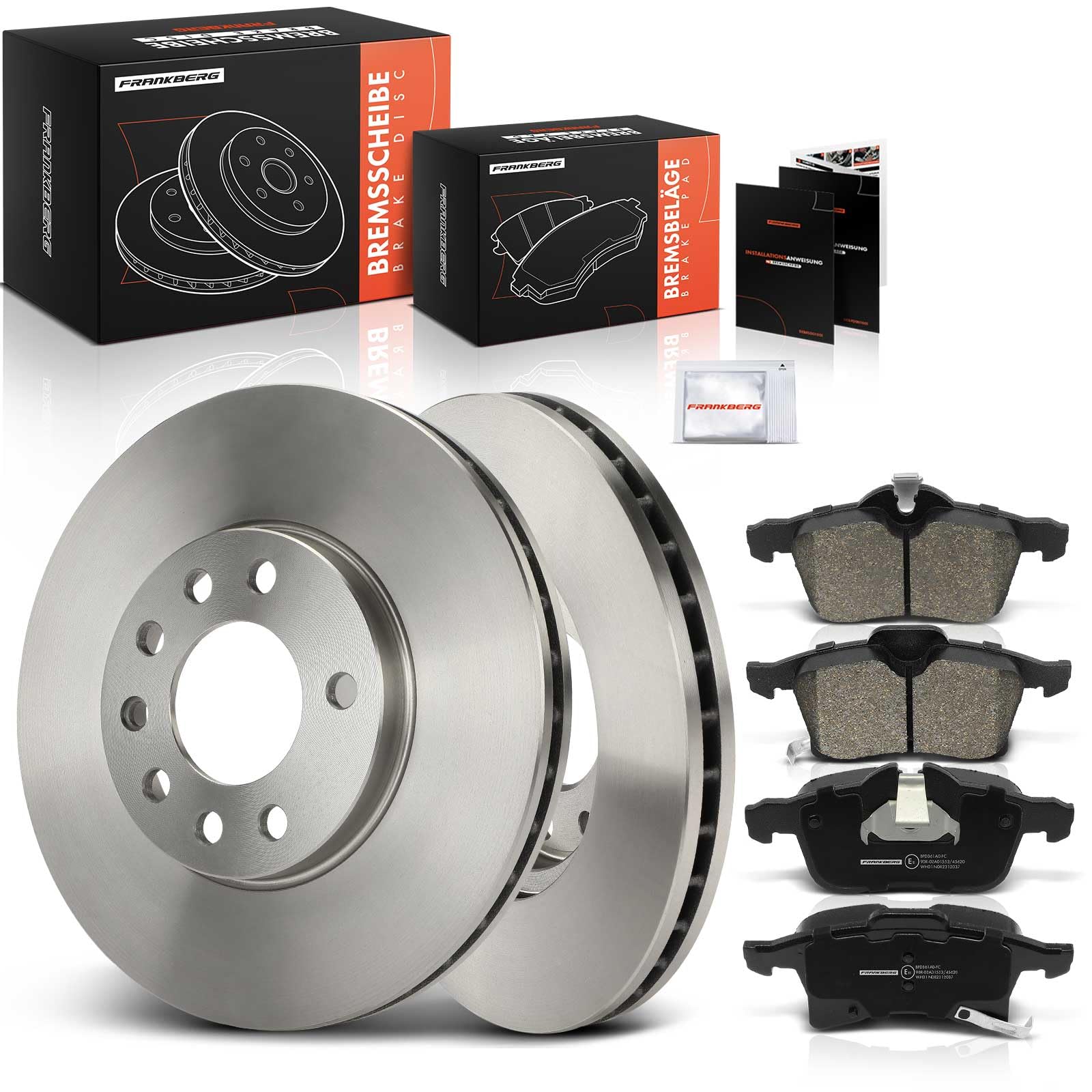 Frankberg Set freni incl. 2x Dischi Freno + 4x Pastiglie dei Freni Anteriore Compatibile con Zafira/Zafira Family B A05 Astra H A04 Astra H Twintop A04 Replace# 93181189