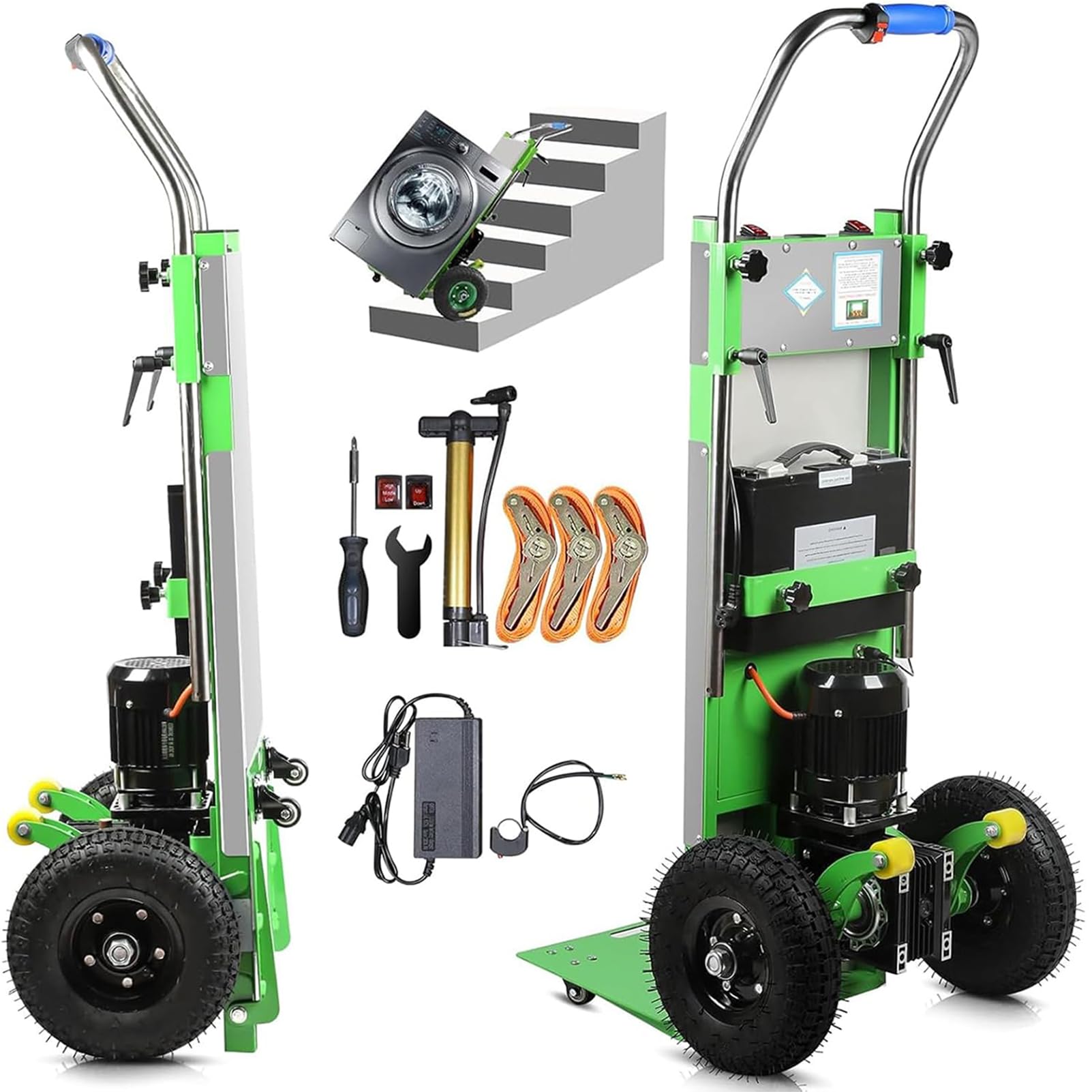 Sube Escaleras Electrico PortáTil Duradero Multifuncional Carretilla EléCtrica 1250 W Capacidad De Carga De 408 Kg para Escaleras Y Bajadas,04