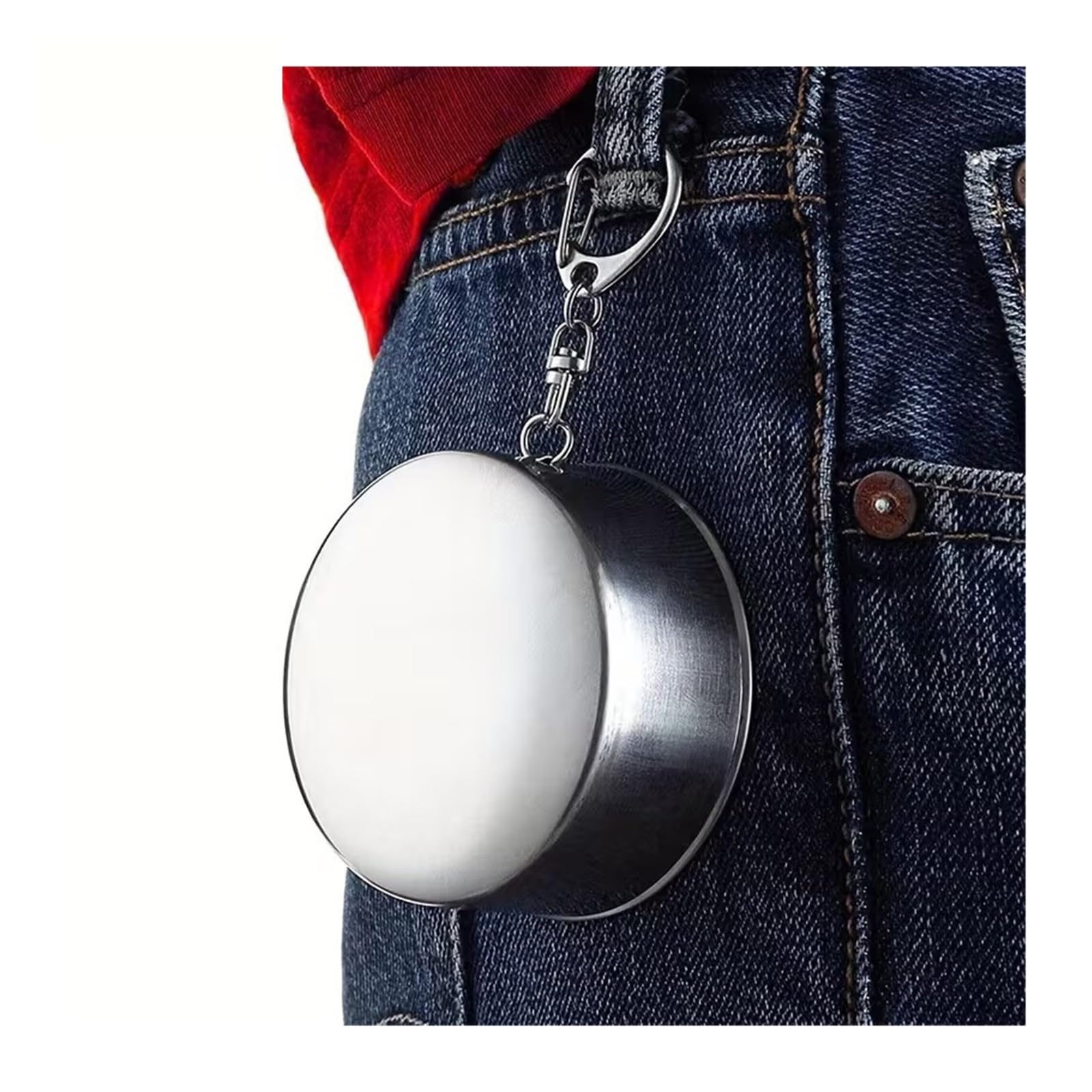 Zusammenklappbarer Edelstahlbecher Schnapsglas aus Edelstahl | Faltbarer Taschenbecher mit Schlüsselanhänger, tragbarer Trinkbecher for Reisen/Outdoor(Color 6)
