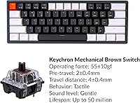 Vista 3 de Keychron K12 - Teclado mecánico con cable Bluetooth inalámbrico y USB intercambiable en caliente con teclado mecánico marrón interruptor de aluminio