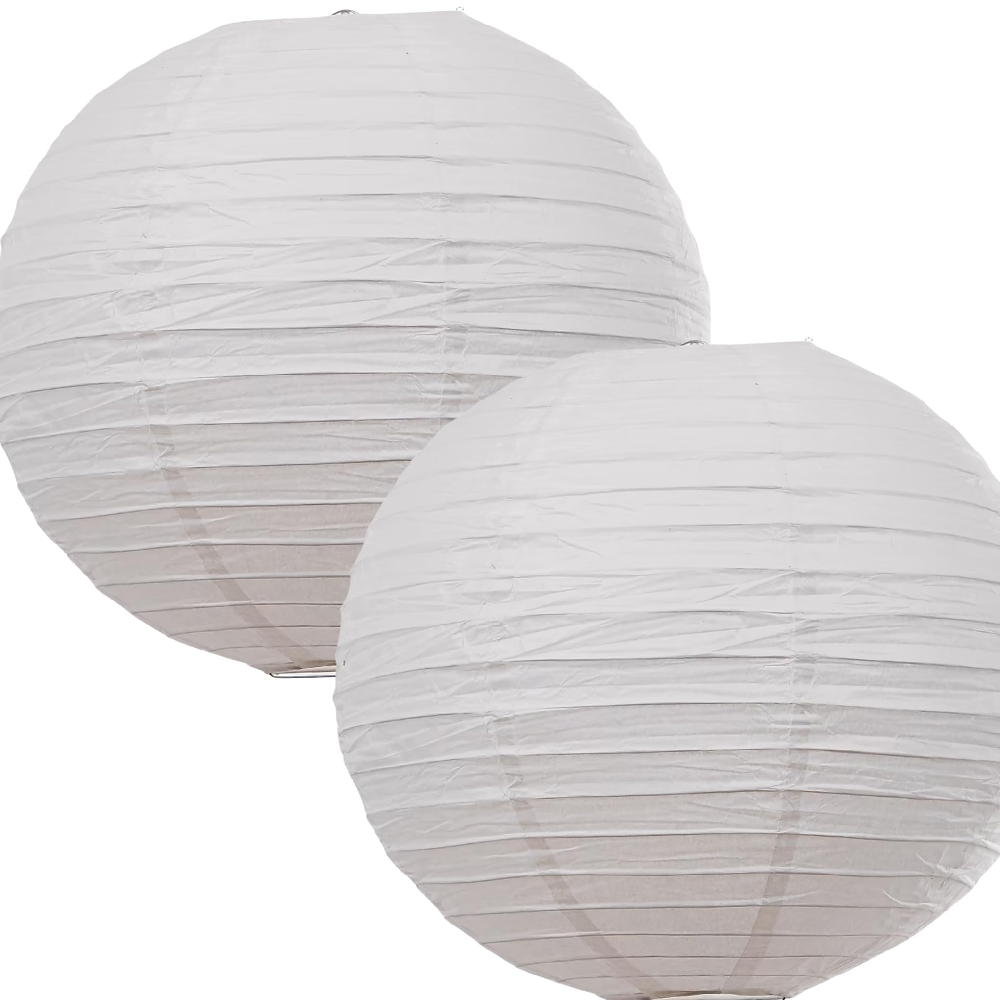 Loxton Lighting Whte 2 X White Regular Wire Paper Lantern Light Shade Lampshade (20Inch 50Cm)