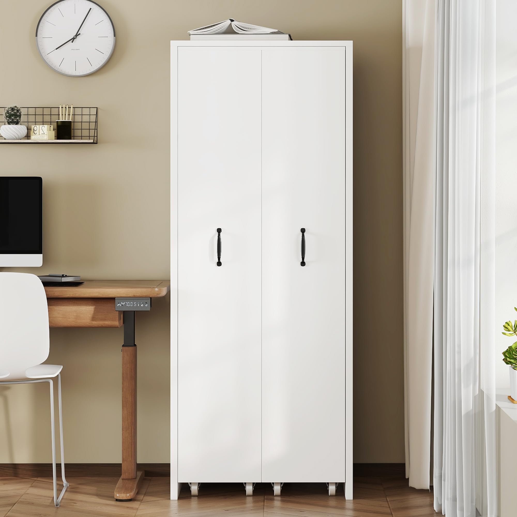 SACOOL Estantería extensible con ruedas, 4 niveles, MDF, capacidad de carga de 20 kg por nivel, intercambiable a izquierda y derecha, se puede utilizar como estantería para baño, cocina o salón, color