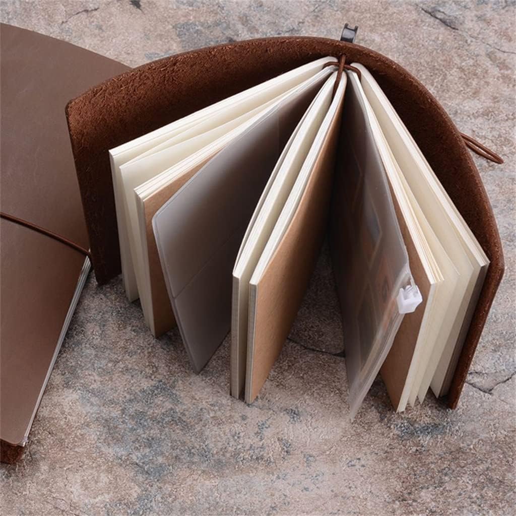Cowhide Leather A6 Spiral Notebook Sketch Books Notepad Retro Loose-Leaf Planner Vintage Office School Supplies (Color : E, Size : Standard 220x125mm)