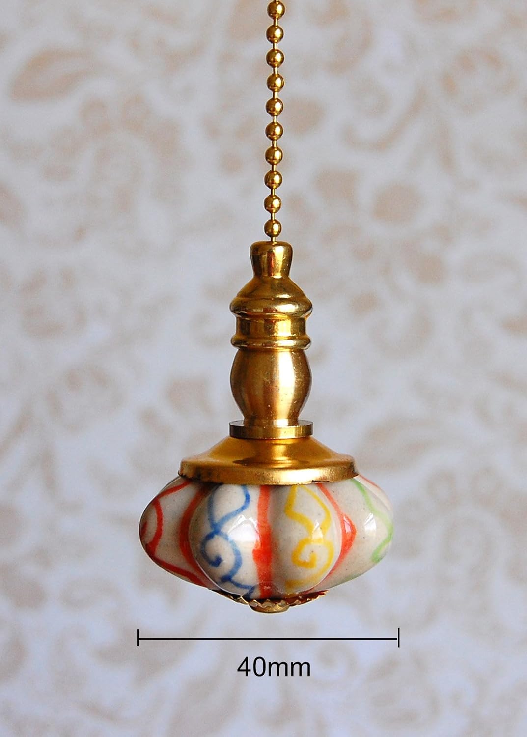 2 of Hand Painted Porcelain Ceiling Lighting Fan Pulls Ceiling Fan