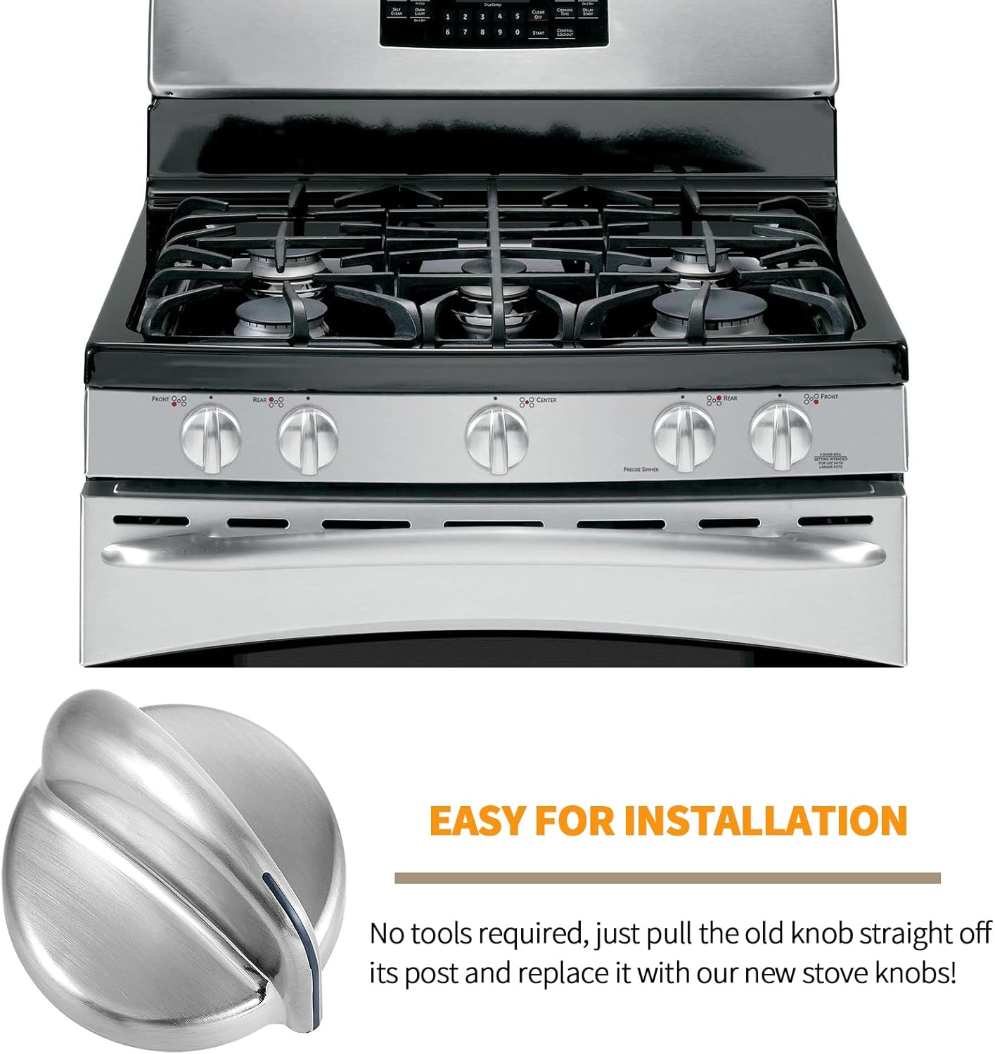 atgestore WB03X43926 183D8269 Stove Knobs Replacement for GE Stove Range Parts WB03K10208 KIP 5E87 GE Profile Stove Cooktop Knobs Plastic Burner Control Knobs 5 Pcs