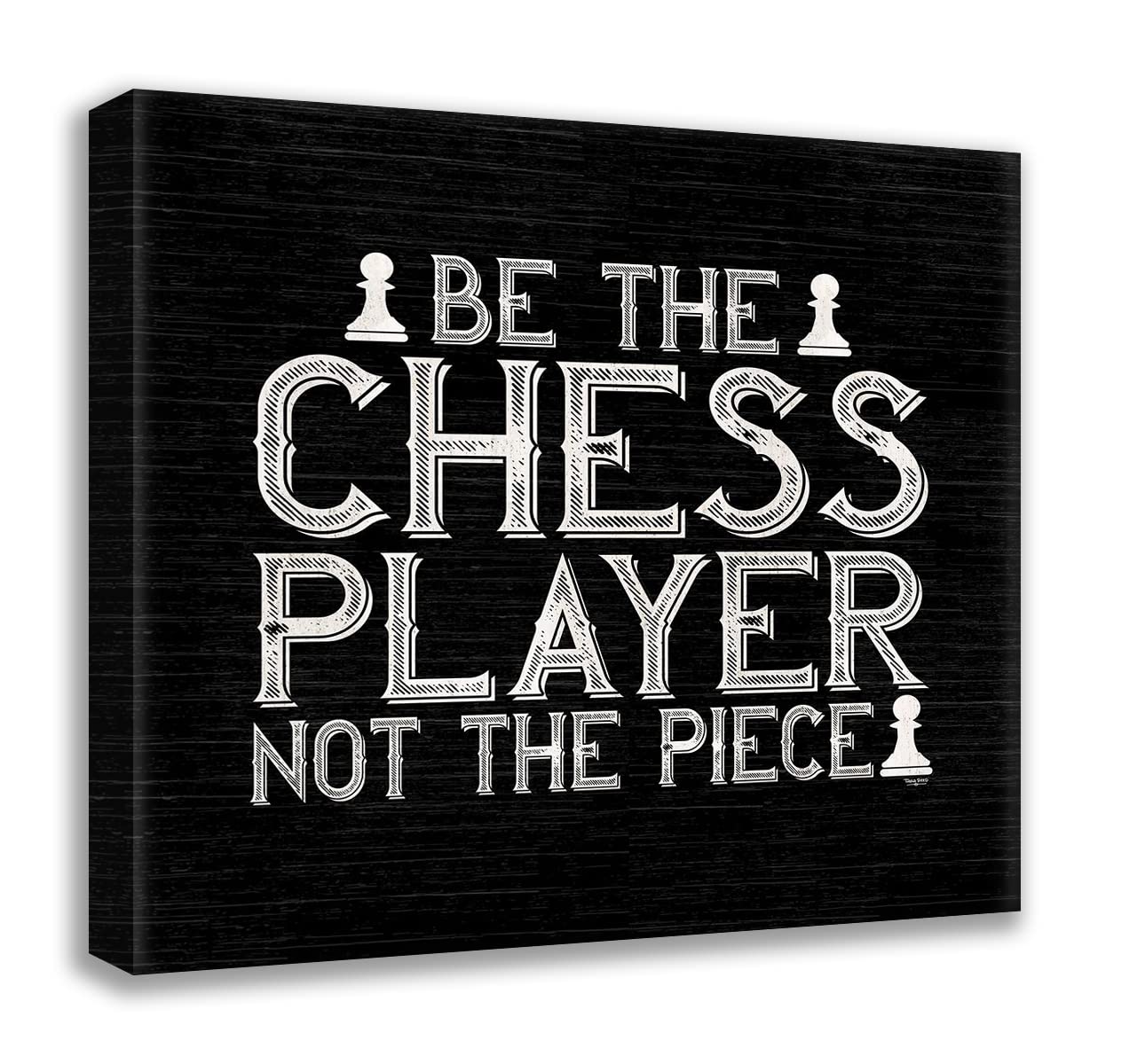 ArtDirect Chess Sentiment black I-Player 36x36 Huge Gallery Wrapped Canvas Museum Art by Reed, Tara