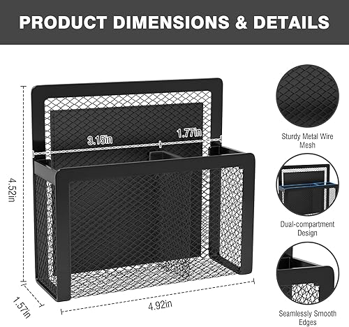 Miniatura 4 de MoKo Soporte magnético para bolígrafo para pizarra blanca, soporte magnético de malla para marcador de borrado en seco para almacenamiento de