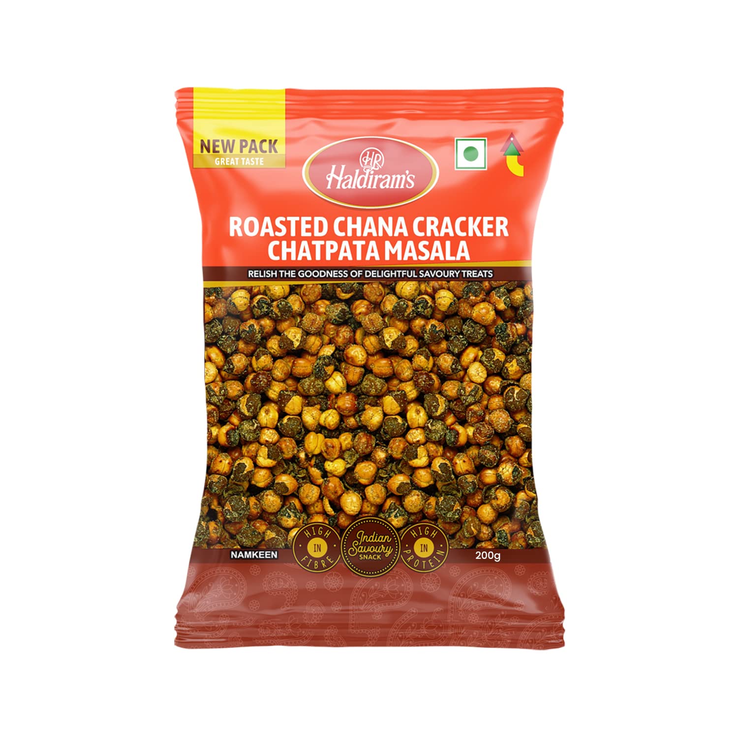 HALDIRAM,S ROASTED CHANA CRACKER CHATPATA MASALA 200G.
