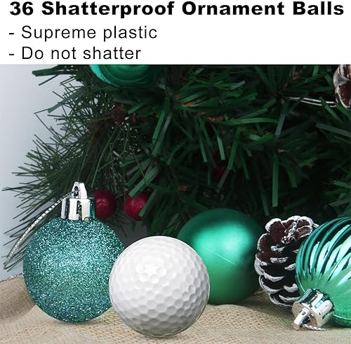 Vista 774 de 18 esferas medianas decorativas navideñas para árbol de Navidad, inastillables, para colgar, color púrpura, 2.5 pulgadas, paquete de 18