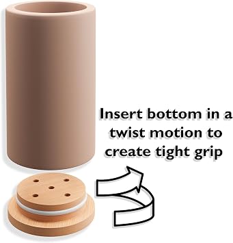 Matani Bamboo Toothbrush Holder Diatomite Tooth Brush Organizer - Storage Stand for Small Bathroom & Counter - Removable Base & Drain Holes, Water-Absorbent & Quick-Drying (Off White & Black)