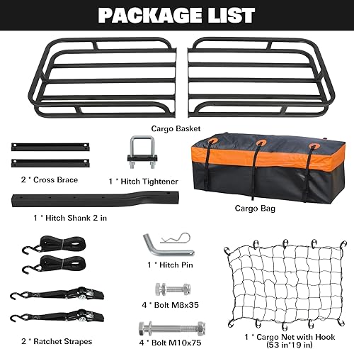 Miniatura 4 de WEIZE Portaequipajes de techo resistente de 64 x 39 pulgadas, capacidad de 150 libras, con extensión, soporte de equipaje superior para SUV,