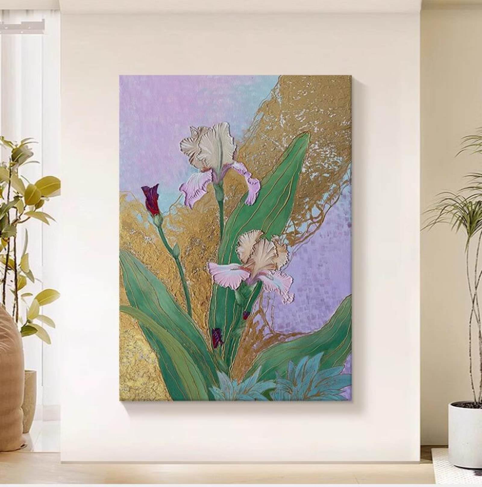 Tableau peinture à l'huile fait main de style wabi-sabi abstrait moderne pour grand art mural