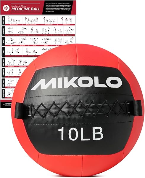 Mikolo Medicine Ball, Wall Ball,Soft Medicine Ball Set,Slam Ball for Core Training, Strength Workouts -Multi-Weight 10lb