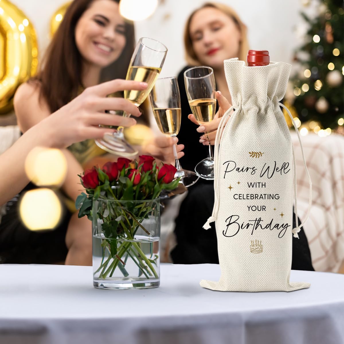 Happy Birthday Gifts for Women Men Birthday Gift Ideas Wine Bag Birthday Present 20th 30th 40th Birthday Gifts for Coworker Friend Wine Gift Bag Wine Bags for Wine Bottles Gifts Wine Gift Bag image 5