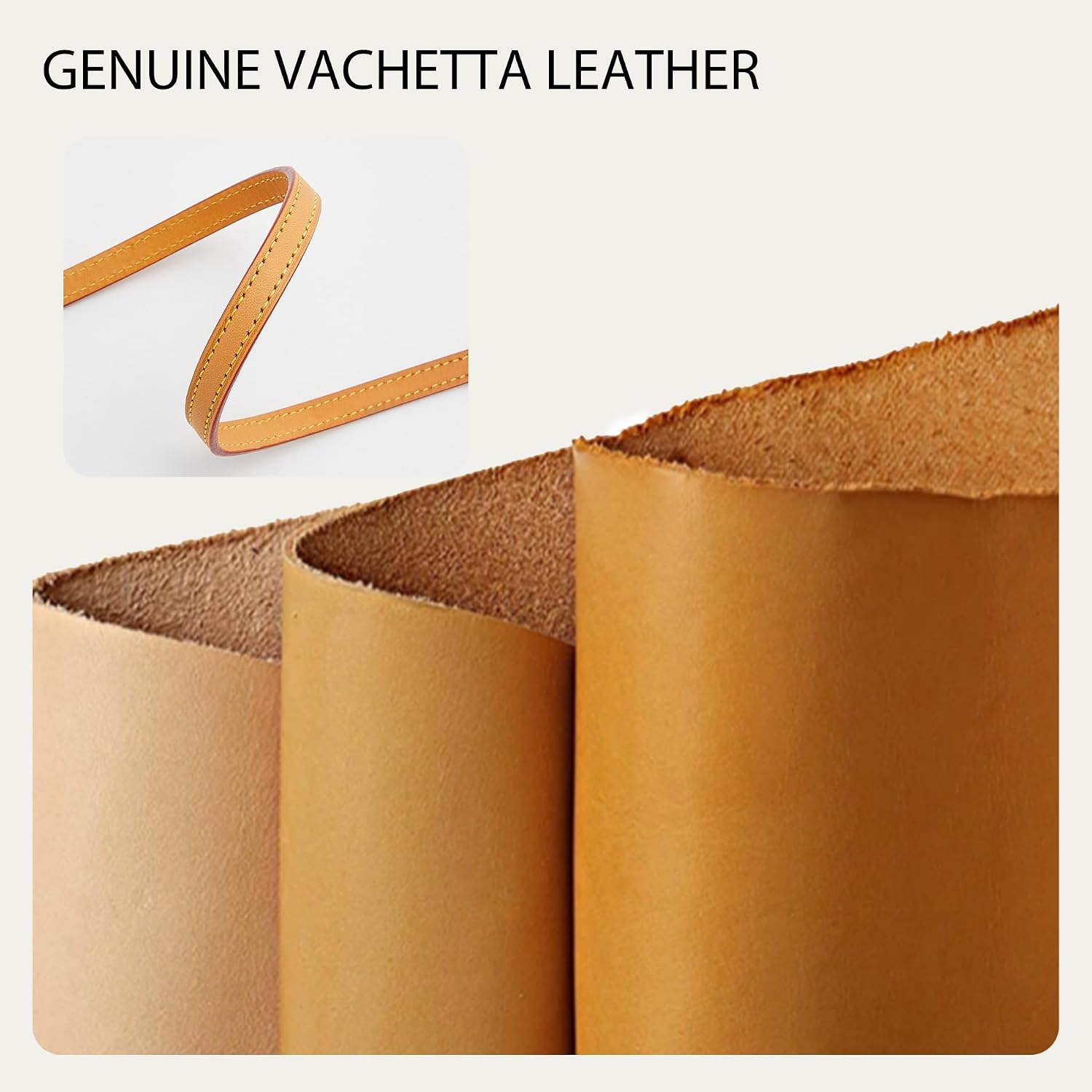 Genuine Vachetta Leather Purse Straps Replacement Crossbody for Lv Handbags, Adjustable Thin Shoulder Strap for Speedy Pochette, W: 0.43''/1.1cm, L: 35.4''-47.2''(90-120cm),Beeswax