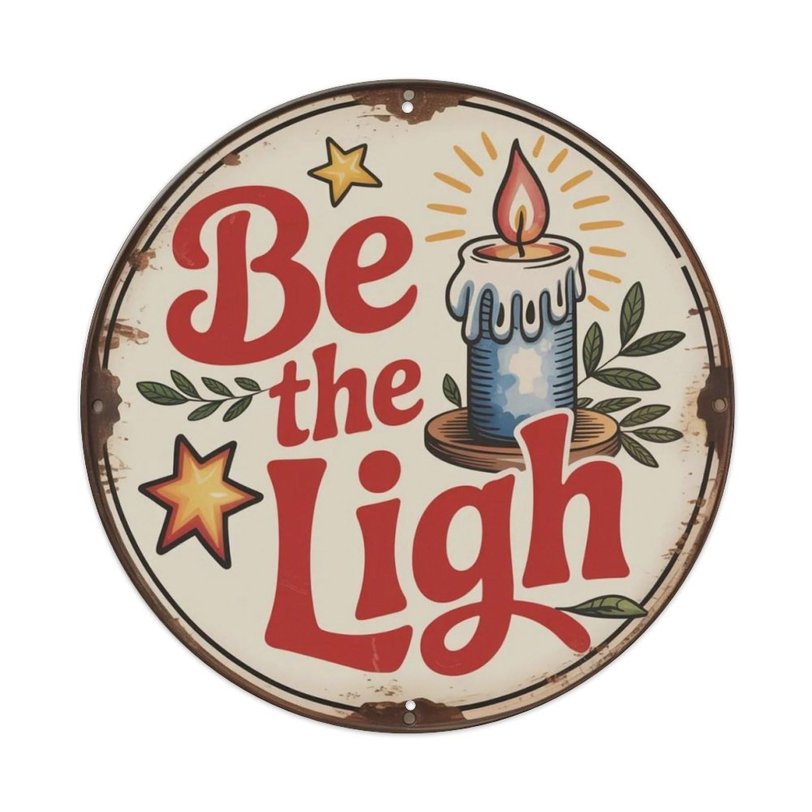 Be The Light Watercolor Metal Tin Sign Plaque