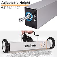 Vista 5 de Toolwiz - Escoba magnética de recogida con ruedas, imán grande de 24 pulgadas, herramienta de limpieza de césped, herramientas para techado, 14,9