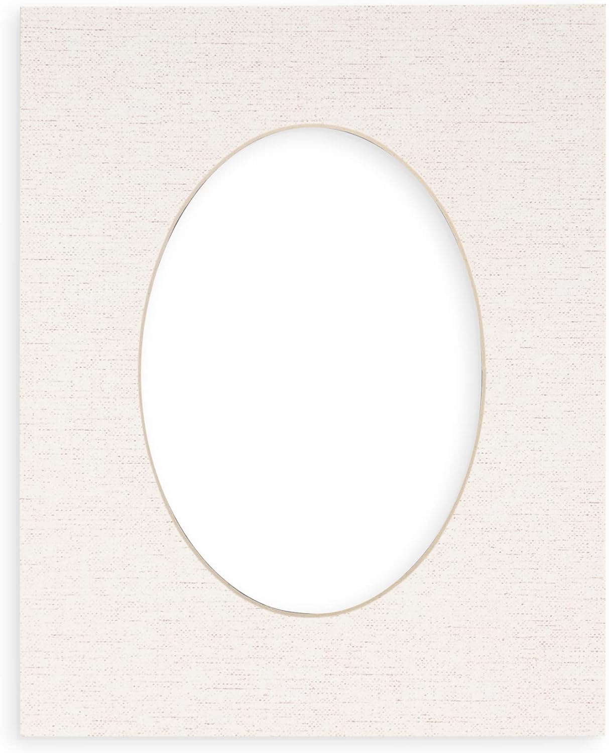 CountryArtHouse White Linen Canvas Acid Free 20x24 Oval Picture Frame Mat with White Core Bevel Cut for 16x20 Pictures - Fits 20x24 Frame - Pack of 1 Matboard
