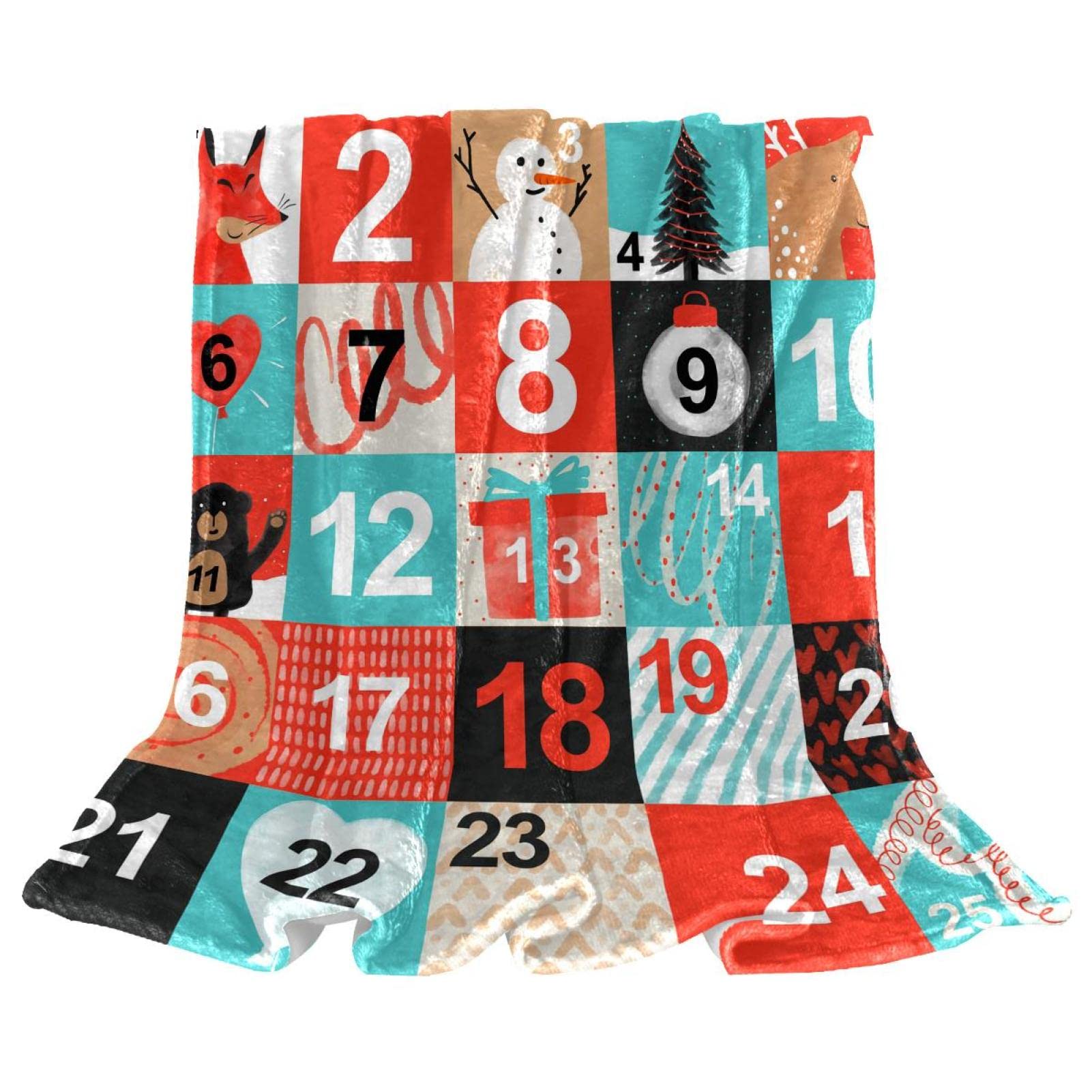 Couverture en polaire légère style chiffres pour soirées cocooning