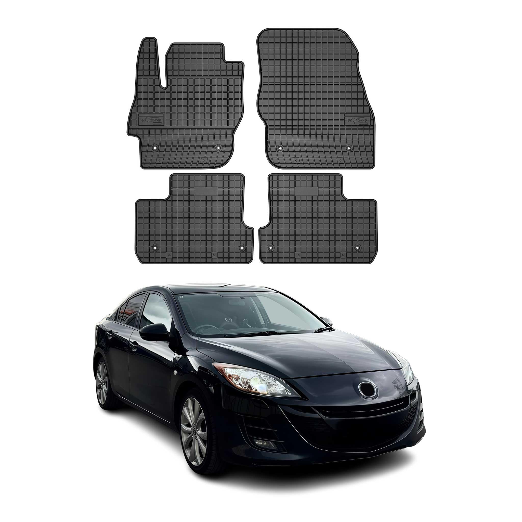 OMAC Fußmatten für Mazda 3 2010-2014 Gummi 4tlg Schwarz
