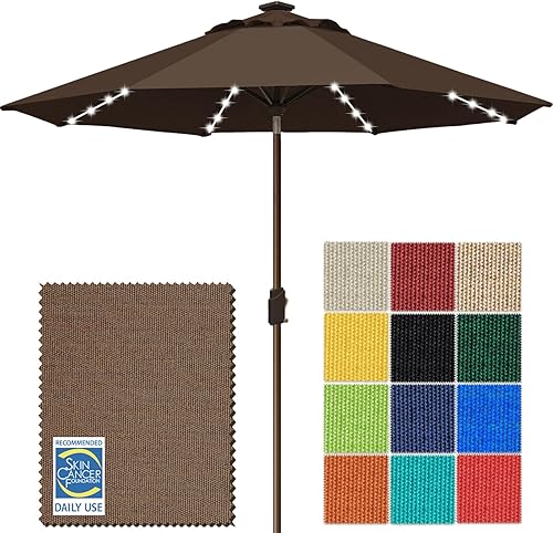 Miniatura 64 de EliteShade USA - Sombrilla solar de 9 pies / 2.74 metros, de 3 niveles, con 10 años sin decoloración, 80 luces LED para patio, mesa al aire libre