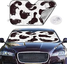 Fu Qi Rui Shang Mao Watercolor Black Cat Car Windshield Sun Shade Universal Fit Car Window Shade Keeps Vehicle Cool UV Ray Protector Easy to Use - coolthings.us