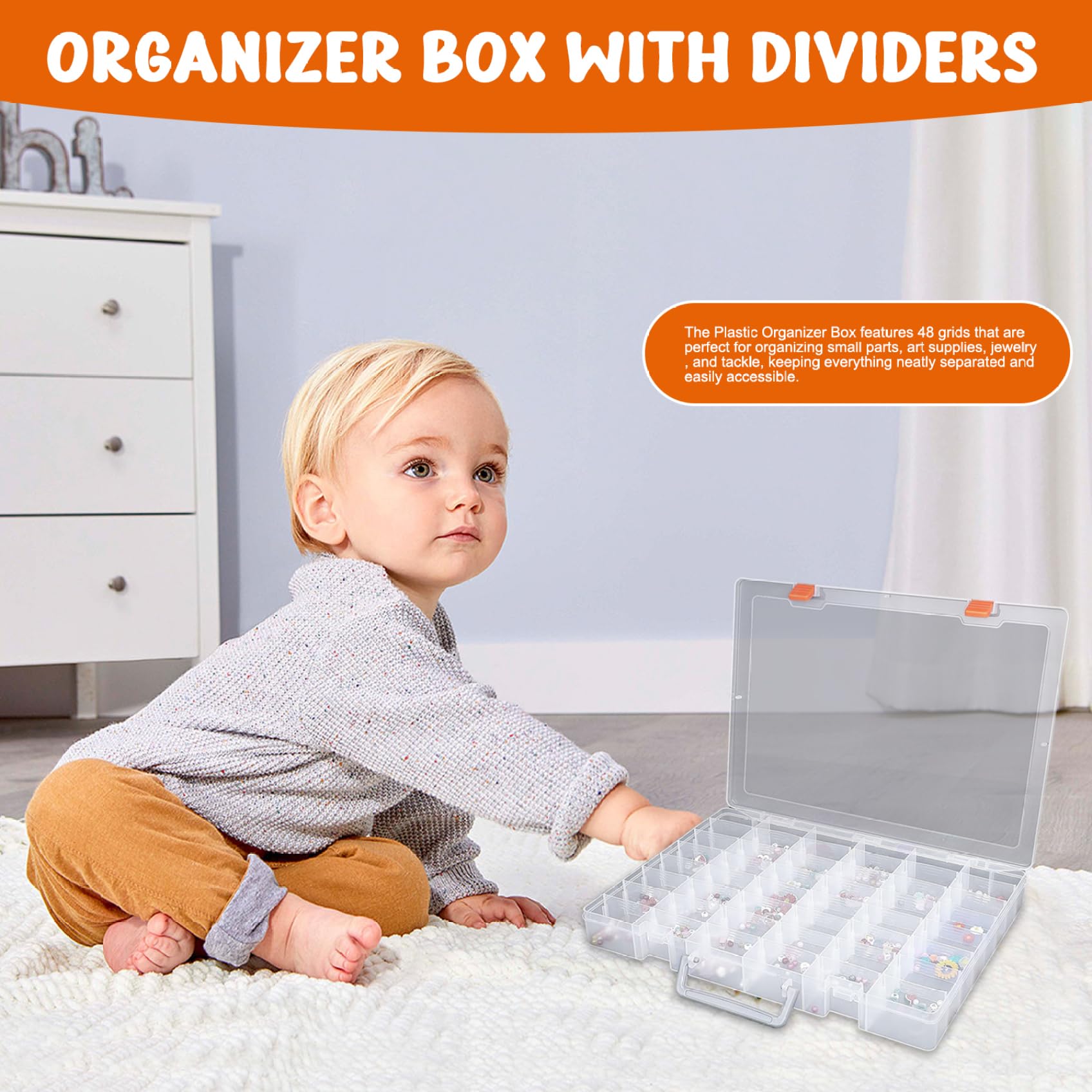 Plastic Organizer Box, 2 Pack Clear Bead Organizer voor Sieraden Tackle Earring Craft Beads (15 Grids