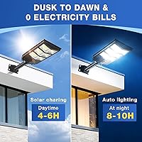 Vista 5 de 4000W Solar Lights Outdoor, 6500K Solar Street Light IP66 Waterproof, Solar Security Flood Lights Motion Sensor with Remote Control for Yard