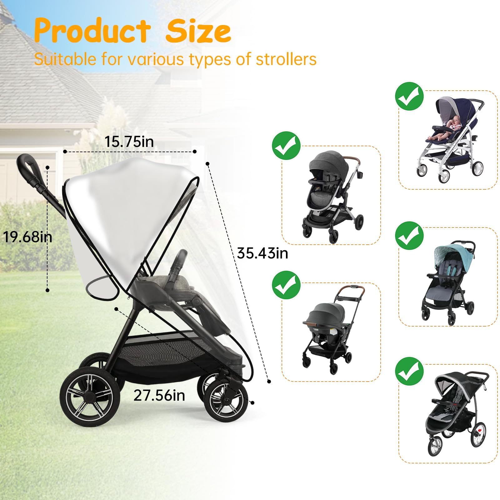Amazon | Nuna Stroller対応レインカバー - 防水ベビーカーレイン