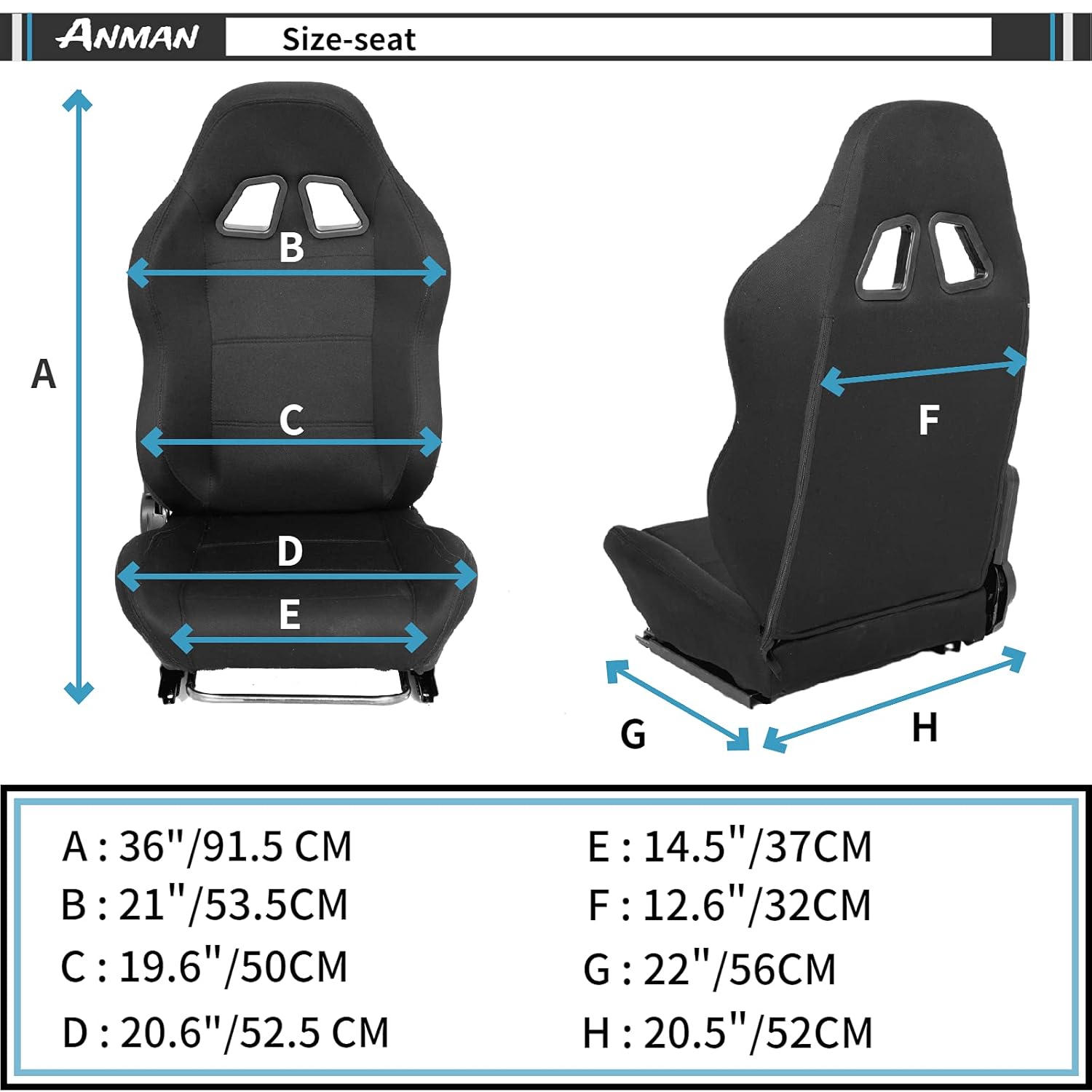 Anman Racing Wheel Stand with Racing Seat fit for PC PS4 XBOX ONE Adjustable Racing Simulator Mount Video Game for Logitech G25 G27 G29 G920 Fanatec Thrustmaster, NOT Include Wheel Shifter Pedals