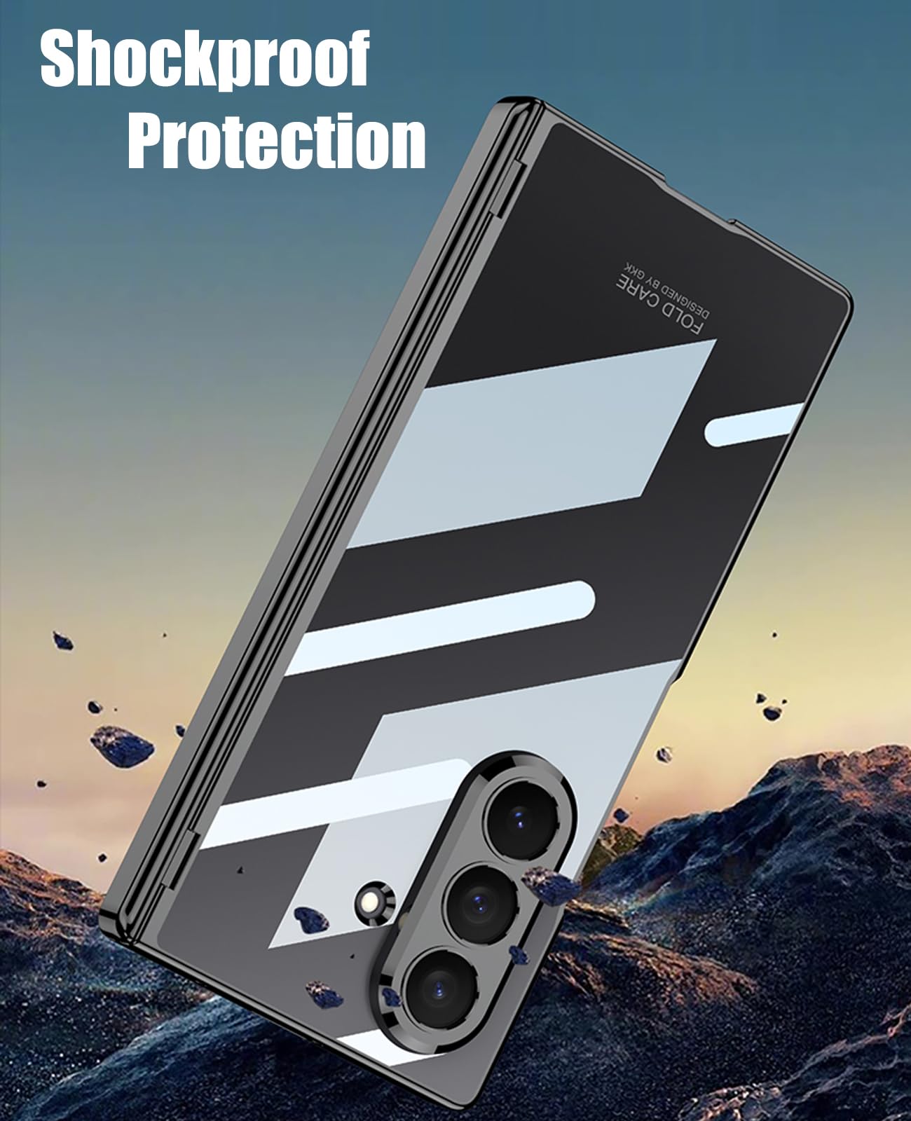Custodia trasparente per Samsung Galaxy Z Fold 8 Ultra, custodia trasparente galvanica con protezione per cerniera magnetica e pellicola protettiva, custodia protettiva sottile antiurto per Z Fold 8