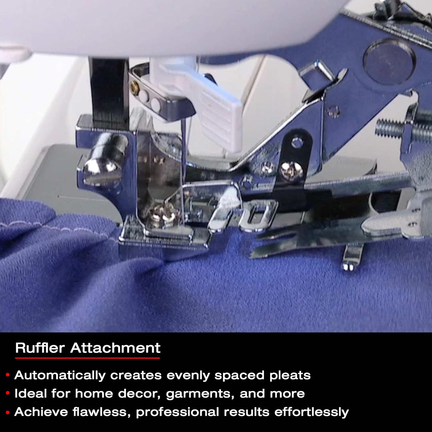 SINGER Home Décor Presser Foot Kit | Includes Piping, Bias Binder & Ruffler Attachment | Perfect for Tailored Finishes, Bias Binding & Pleating | Compatible with SINGER Sewing Machine