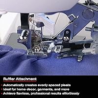 Vista 5 de SINGER Kit de prensatelas para decoración del hogar, incluye tuberías, carpeta al bies y accesorio de volante, perfecto para acabados a medida