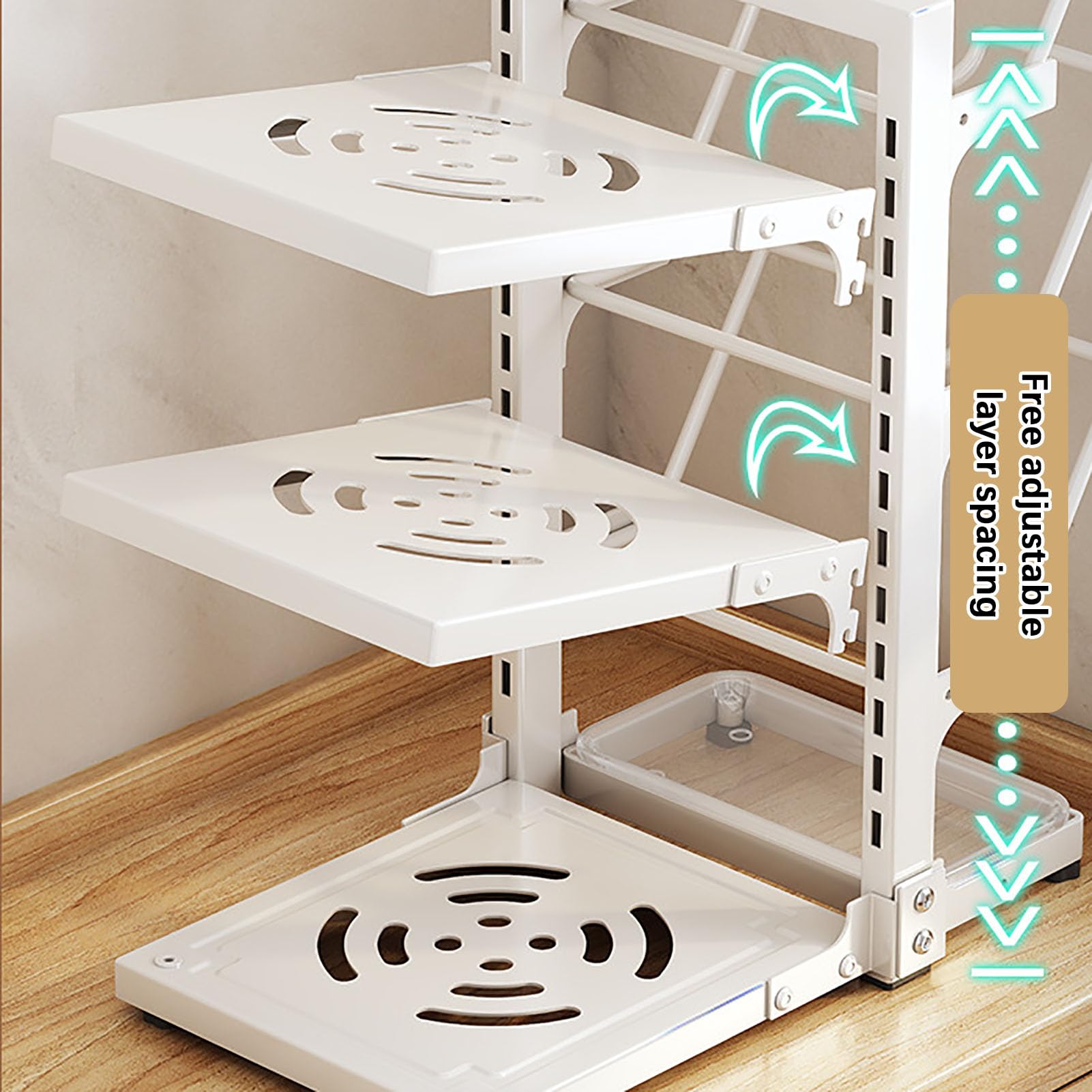 Portapentole Regolabile Ripiano con Ganci Laterali | Organizzatore Multifunzione con Vassoio Estraibile, Organizzatore per I Recipienti da Cucina Dell'uso Domestico Quotidiano
