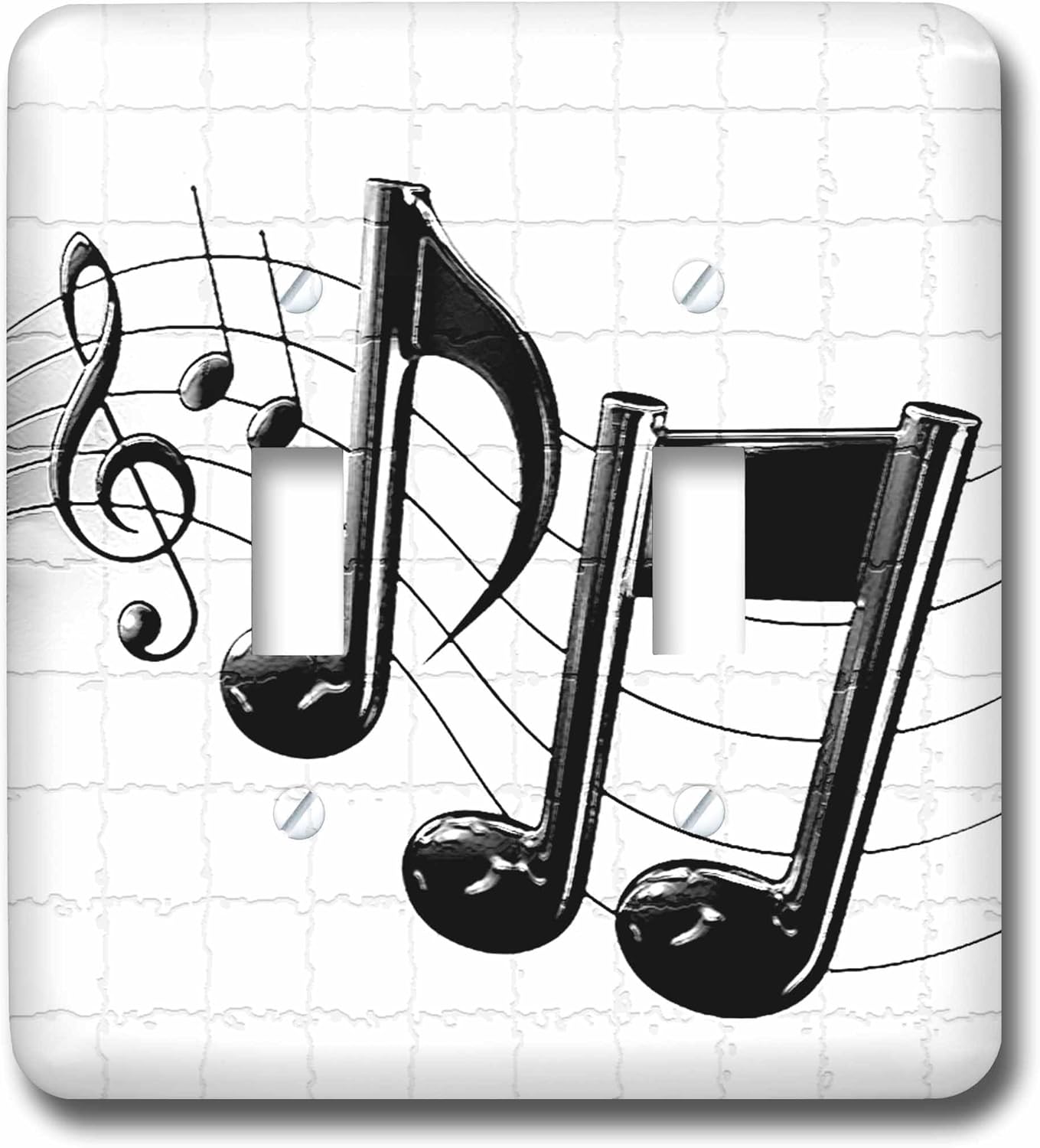 3dRose LLC lsp_4105_2 Music Notes, Double Toggle Switch
