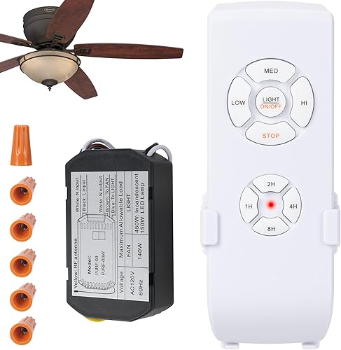 Miniatura 11 de LPHUMEX Kit universal de control remoto para ventilador de techo, motor de CA 3 en 1, temporizador de luz y control remoto de velocidad