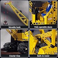 Vista 5 de Mould King Constructions 17001 - Juguetes de construcción de grúa a control remoto, bloques de construcción de grúas de control remoto