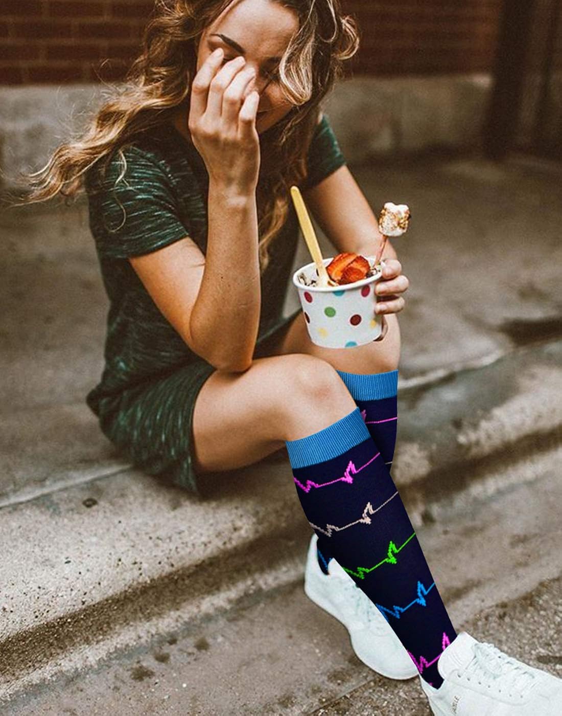 Bluemaple Compression Socks for Women & Men Circulation-Compression Socks Women-Best for Running,Medical,Nurse,Travel,Cycling
