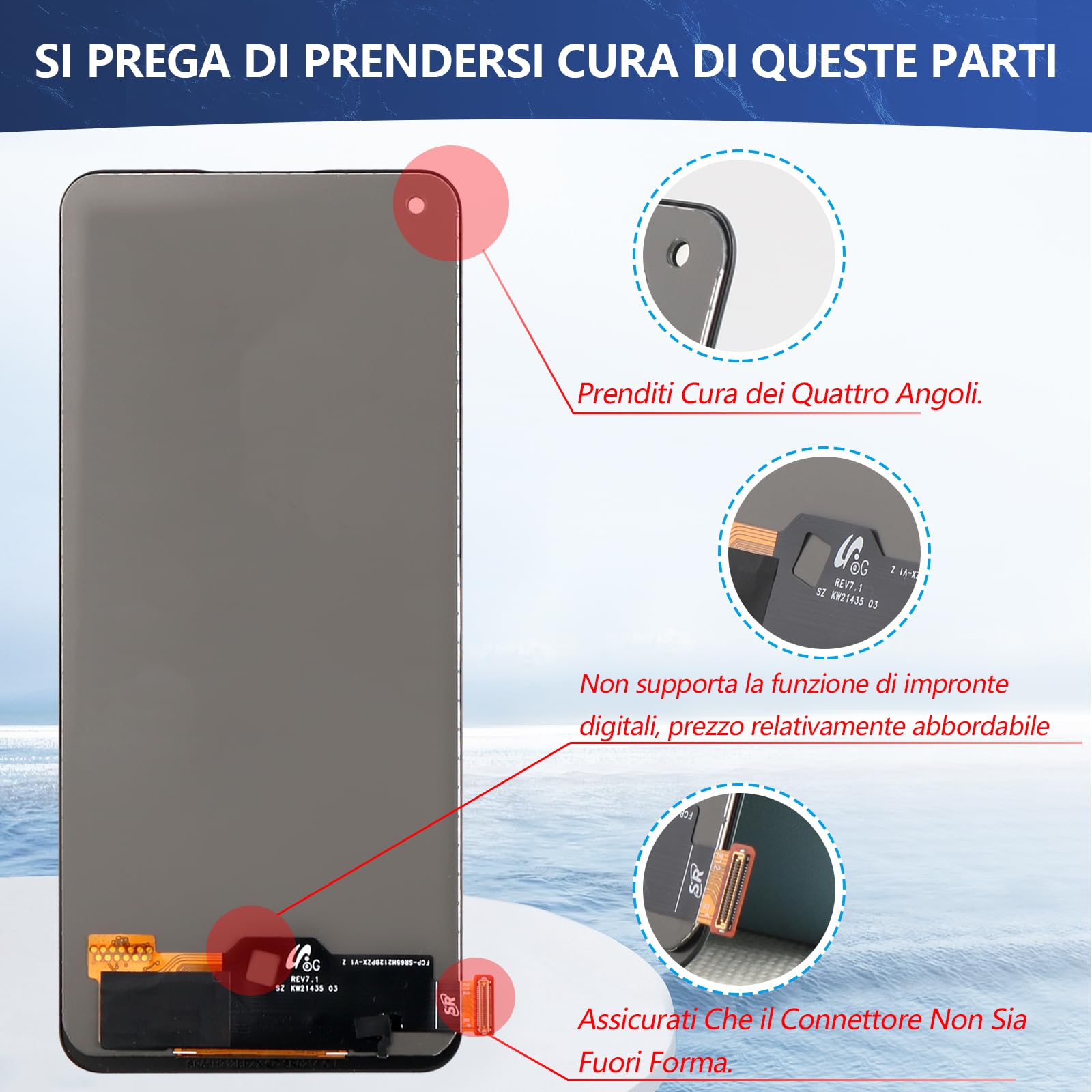 RongZy Schermo LCD per Oppo Reno7 4G e 5G CPH2371 CPH2363/Find X5 Lite 5G 2022 Sostituzione Display Digitizer Assembly Vetro di Ricambio Touch Screen con Strumenti(6.43",Nero)