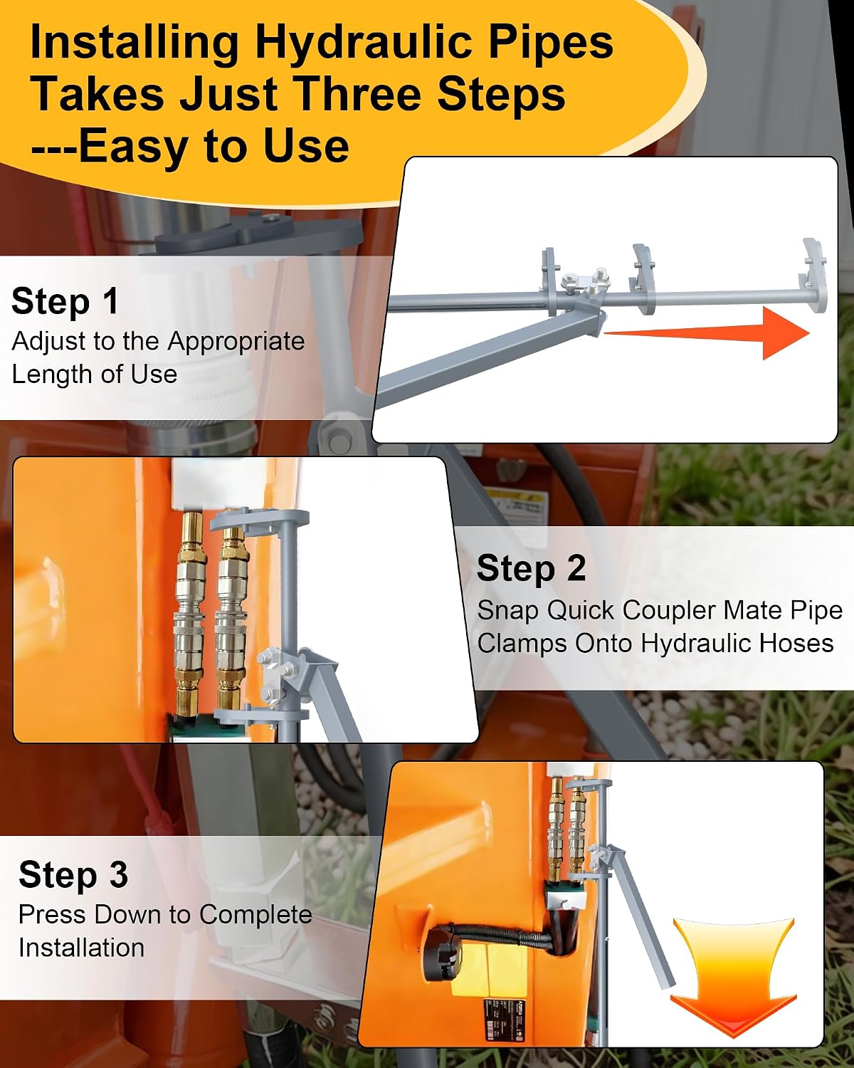 10-5/6" Hydraulic Quick Connect Hand Clamp Tool, Heavy-Duty Steel
