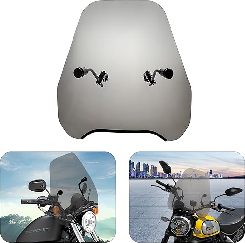 Miniatura 8 de FATECIM Parabrisas de motocicleta transparente de 15 pulgadas, deflector de viento universal para Harley Davidson Honda Kawasaki Suzuki Triumph