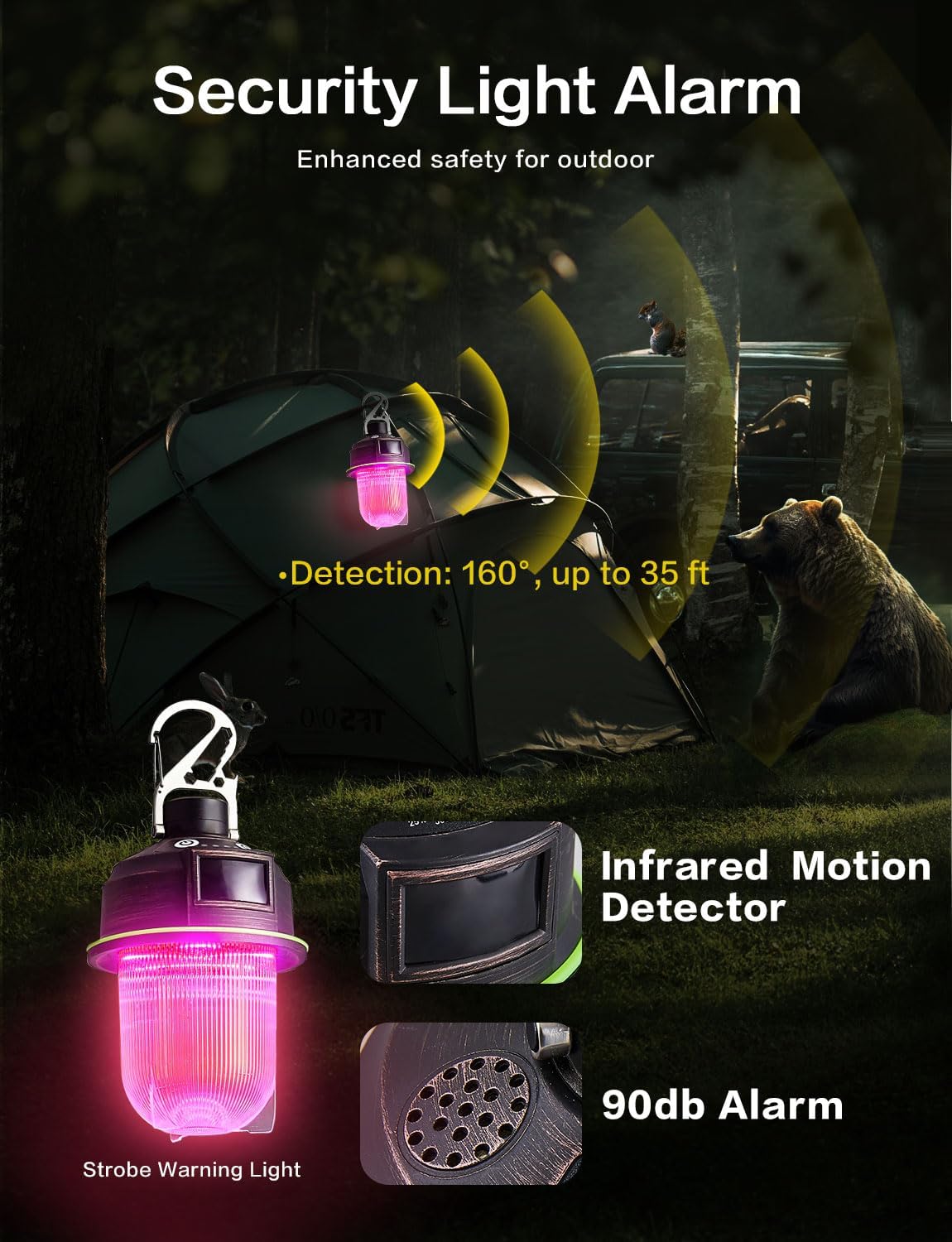 LED Camping Lantern, Brightness Adjustable, Waterproof, for Camping, Hiking, Power Outages, Emergency (Vintage)