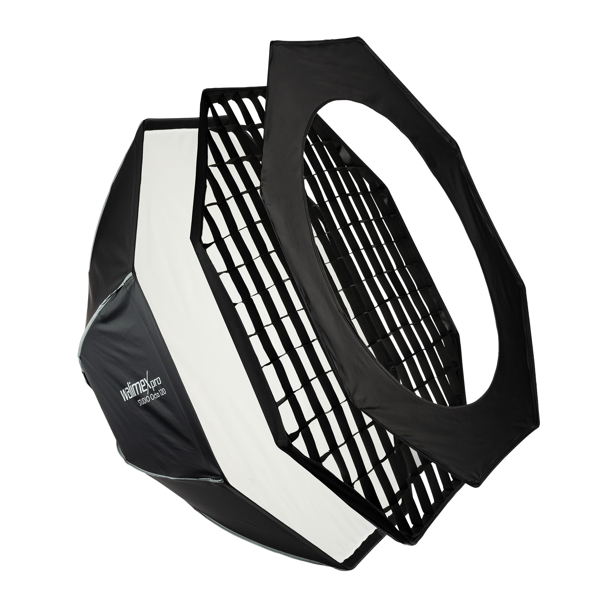 Walimex pro Studio Softbox Octagon 120 cm Giratorio 360° fácil Montaje Incluye Rejilla Pantalla Adaptador Bowens y Bolsa de Transporte Ideal para Retratos y fotografías de Belleza