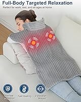 Vista 3 de Dowin Massaging Heating Pad for Neck and Shoulders,Wearable Heating Pads for Back Pain Relief,Auto-Shut Off, 2 Heat Settings Heating Pad Wrap with