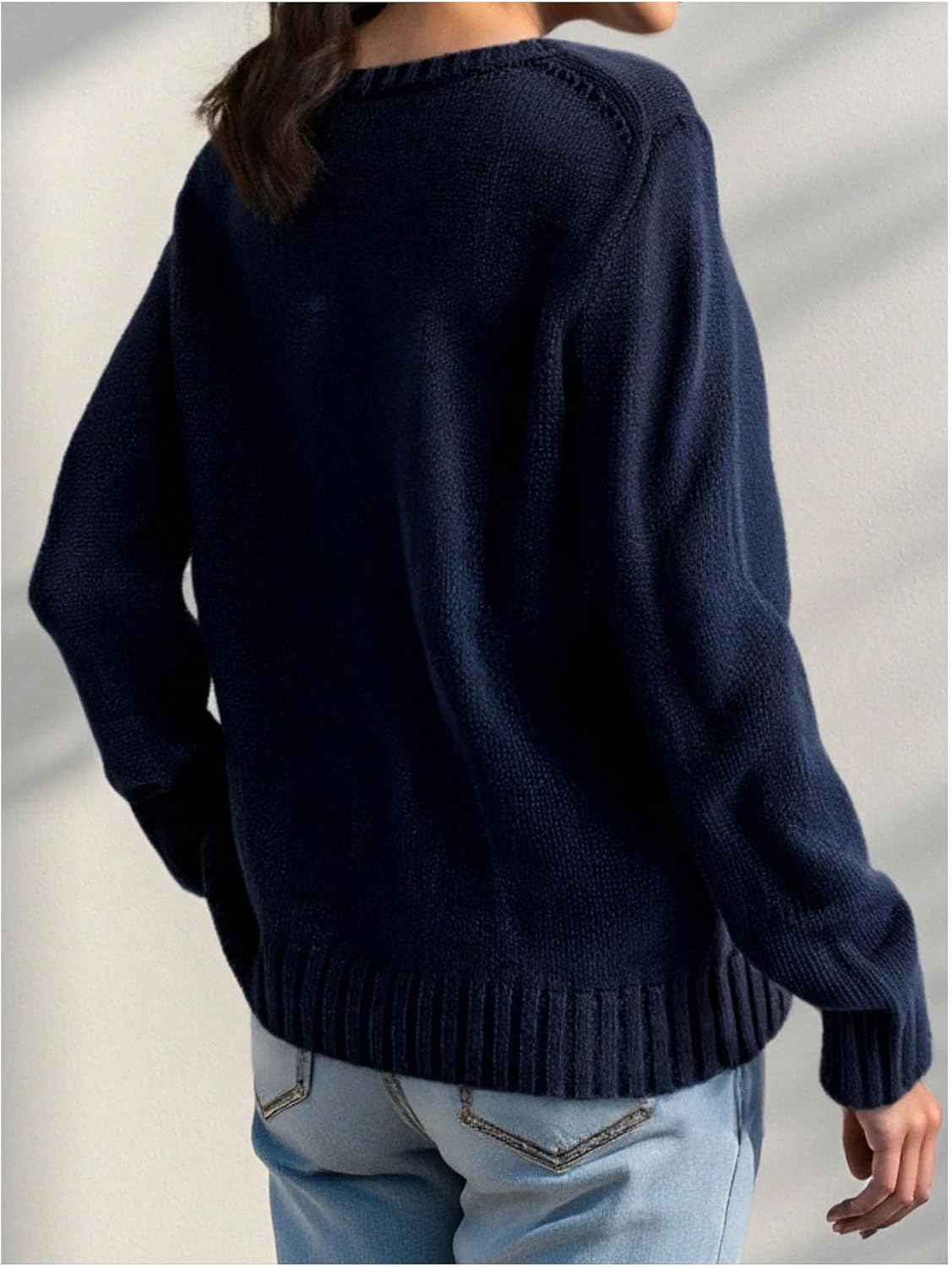 SweatyRocks Girl's American Flag Graphic Sweater Casual Crewneck Long Sleeve Knit Pullover Tops - Image 2