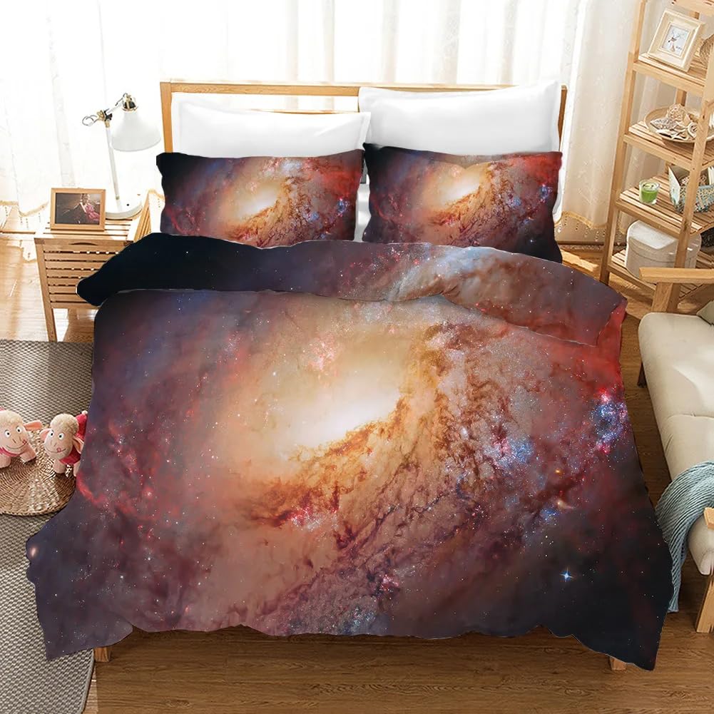 QBIDCSX Bedding Double Duvet Set Starry sky Bedding Double Bed Set - Microfibre Quilt Cover 230x220 cm - Comforter Cover with 2 Pillowcases(Double)