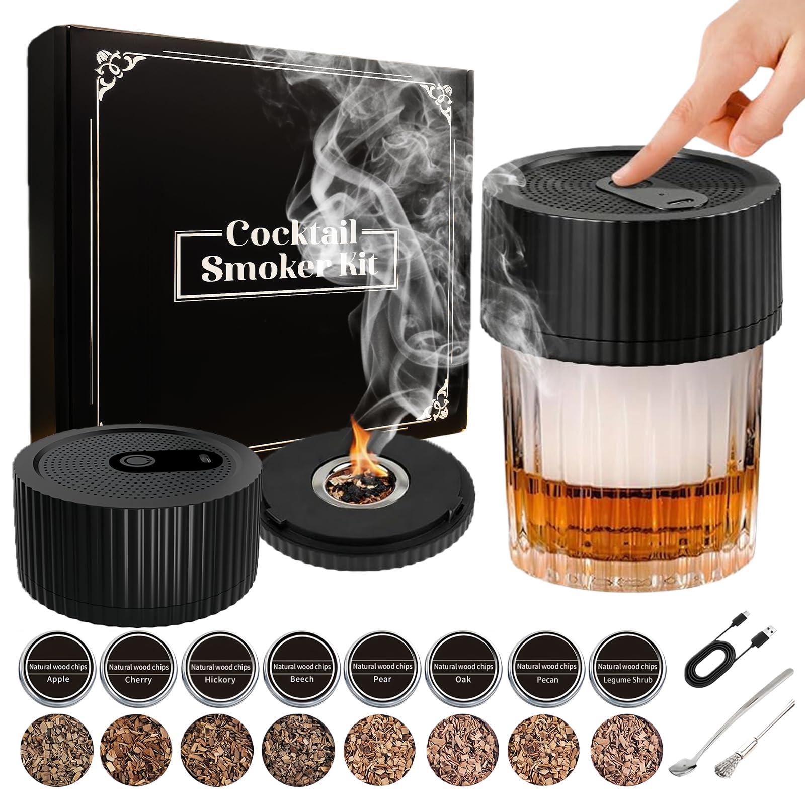 Kit fumoir à whisky électrique sans butane pour réussir vos cocktails fumés