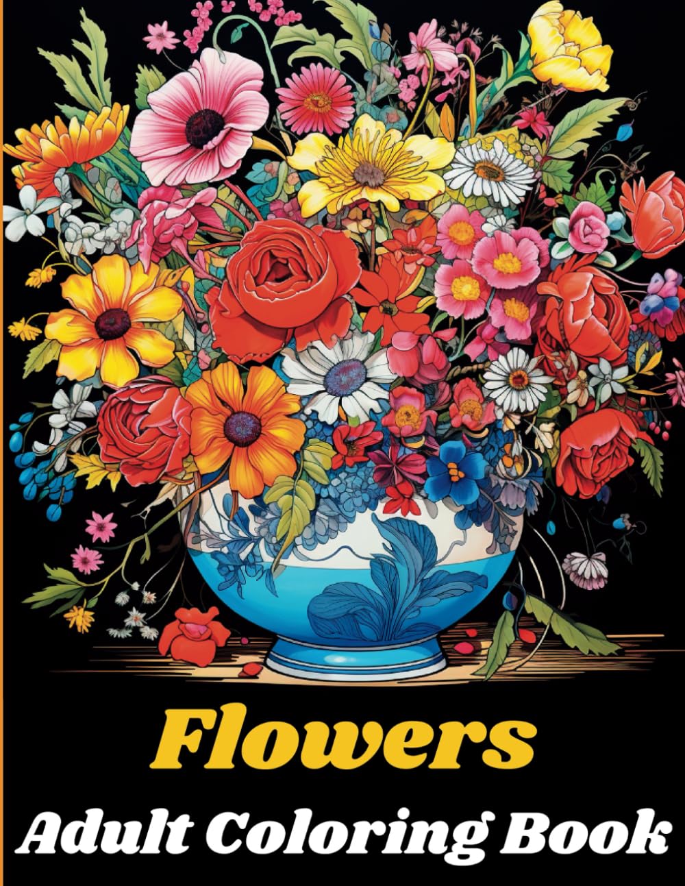 Flowers Adult Coloring Book: 40 original flower illustrations for adult relaxation